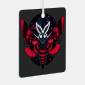 Kosmische Moth - Art Folklore Mothman Ornament Aus Metall (Vorderseite Rechts)