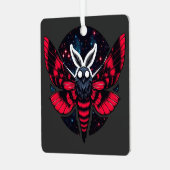 Kosmische Moth - Art Folklore Mothman Ornament Aus Metall (Vorderseite links)