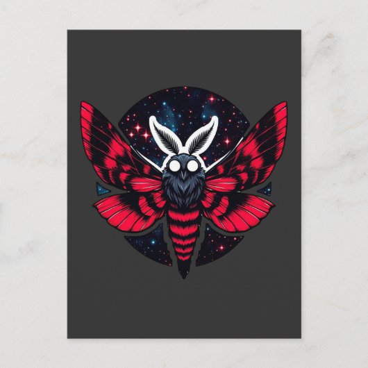 Kosmische Moth - Art Folklore Mothman Postkarte (Vorderseite)