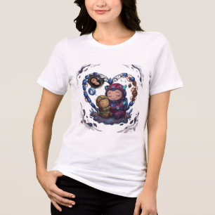 Kosmische Mutterschaft Astronautenliebe Tri-Blend Shirt