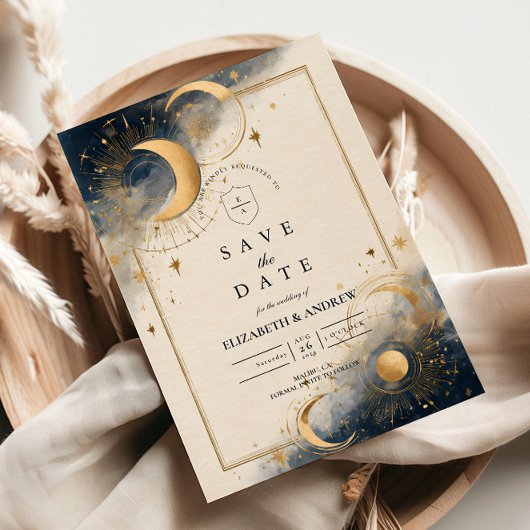 Kosmische Nacht Hochzeit Save The Date