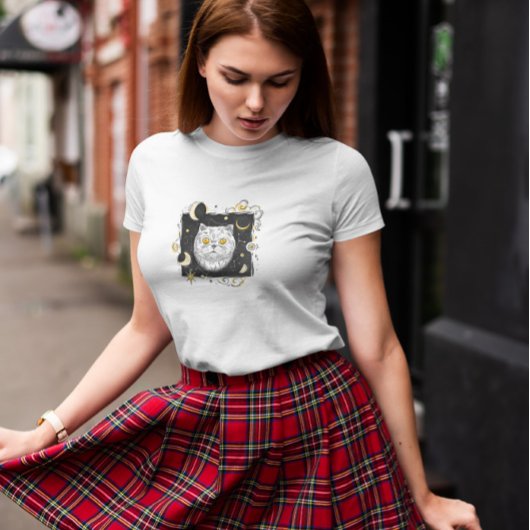 Kosmische Nachtkatze T-Shirt