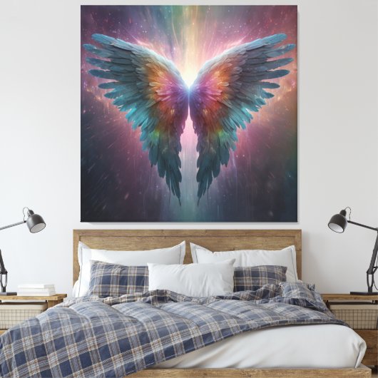 *~*Kosmische Neonblasen Angel Wings AP78 Leinwanddruck (Insitu (Schlafzimmer))