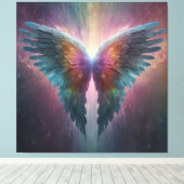 *~*Kosmische Neonblasen Angel Wings AP78 Leinwanddruck (Insitu (Holzboden))