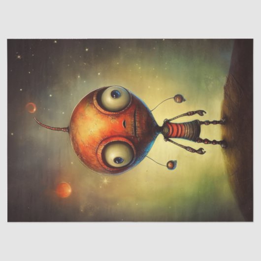 Kosmische Neugier Stellar Robot Adventure Enttäusc Seidenpapier (Vorderseite)