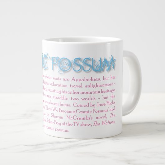 Kosmische Opossum-Tasse - Blau Jumbo-Tasse (Vorderseite Rechts)