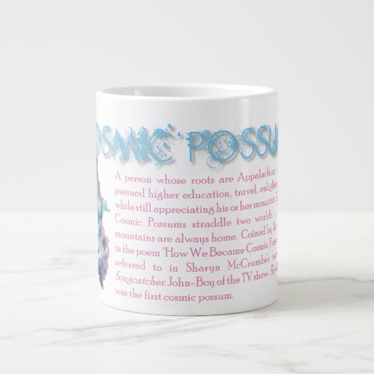 Kosmische Opossum-Tasse - Blau Jumbo-Tasse (Vorderseite)