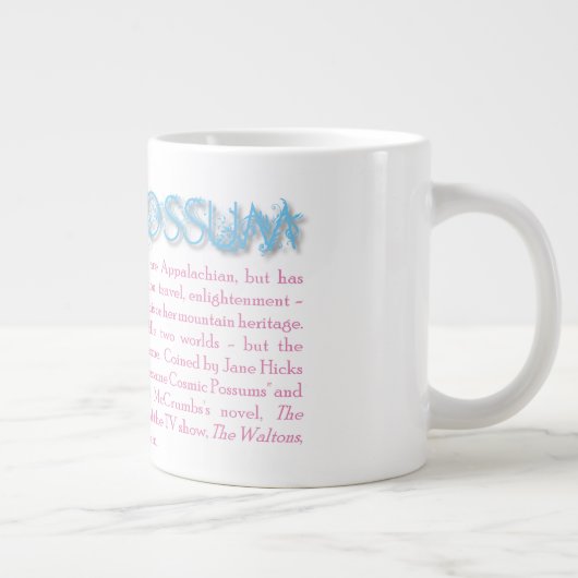 Kosmische Opossum-Tasse - Blau Jumbo-Tasse (Rechts)