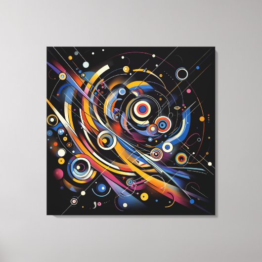 Kosmische Orbit Geometrie - Abstrakte Kreise- und Leinwanddruck (Vorderseite)