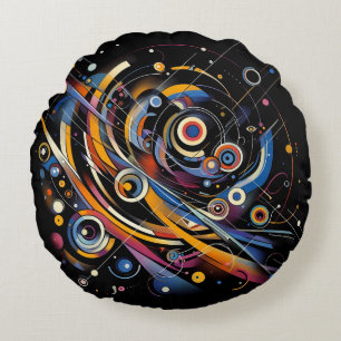 Kosmische Orbit Geometrie - Abstrakte Kreise- und  Rundes Kissen