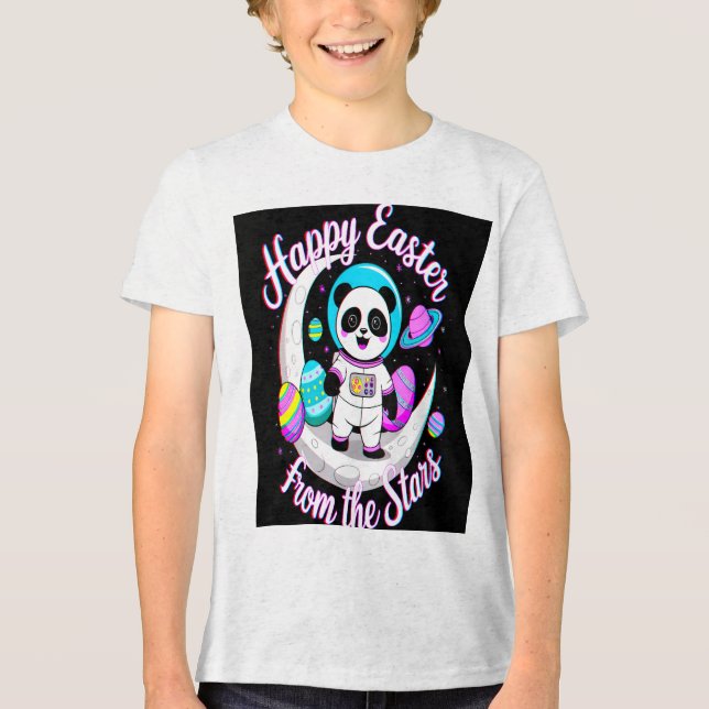Kosmische Osterfeiern Tri-Blend Shirt (Vorderseite)