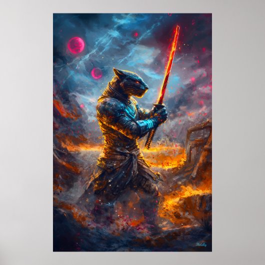 Kosmische Panther Samurai - Himmelsklade Master Poster (Vorne)