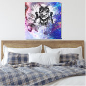 *~ Kosmische Perkussionist Coole Katze AP91 DRUMME Leinwanddruck (Insitu (Schlafzimmer))