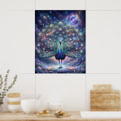 Kosmische Pfauen-Galaxie-Federn Poster (Küche)