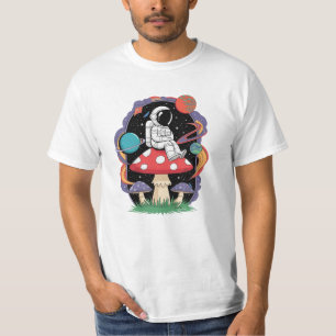 Kosmische Pille - Astronaut sitzt auf Pilzparadies T-Shirt