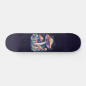 Kosmische Pilze Wasserfarben Art Style Skateboard (Horizontal)