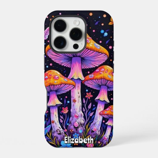 Kosmische Pilzwiese iPhone Hülle (Rückseite)