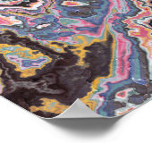 Kosmische Pink Marble Fusion Poster (Ecke)