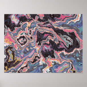 Kosmische Pink Marble Fusion Poster
