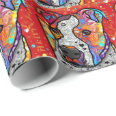 Kosmische Pitbull - helles buntes - Geschenk-Idee Geschenkpapier (Rolleneckpunkt)
