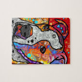 Kosmische Pitbull - helles buntes - Geschenk-Idee Puzzle (Horizontal)
