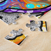 Kosmische Pitbull - helles buntes - Geschenk-Idee Puzzle (Seite)