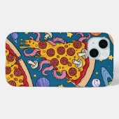 Kosmische Pizza Slice: Quirky Space Adventure Case-Mate iPhone Hülle (Rückseite (Horizontal))