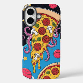 Kosmische Pizza Slice: Quirky Space Adventure iPhone 16 Hülle