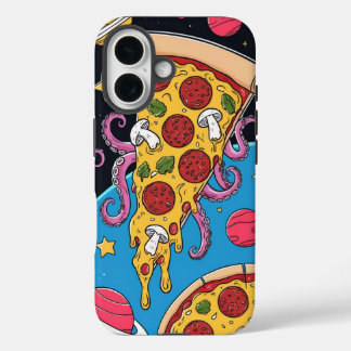 Kosmische Pizza Slice: Quirky Space Adventure iPhone 16 Hülle