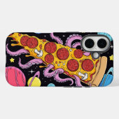 Kosmische Pizza Slice: Quirky Space Adventure Case-Mate iPhone Hülle (Rückseite (Horizontal))