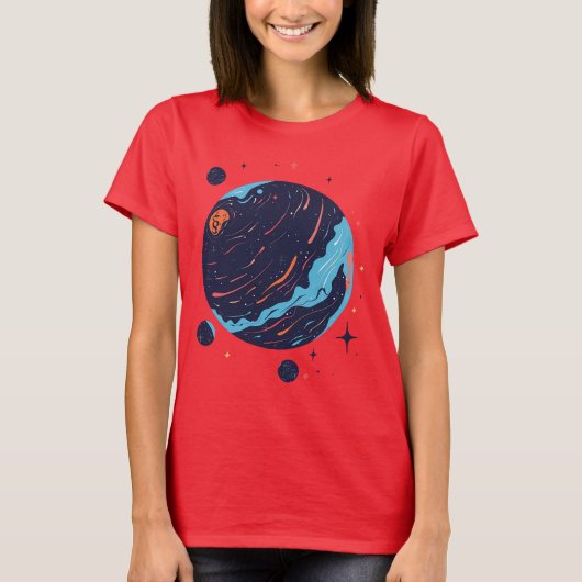 Kosmische Planet Weltraum Kunst T-Shirt (Vorderseite)