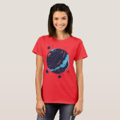 Kosmische Planet Weltraum Kunst T-Shirt (Vorne ganz)