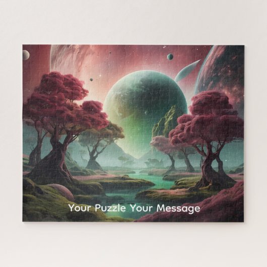 Kosmische Planeten und farbenfrohe Welten Puzzle (Horizontal)