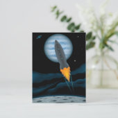 Kosmische Raketenschiffszene Postkarte (Stehend Vorderseite)