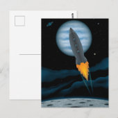 Kosmische Raketenschiffszene Postkarte (Vorne/Hinten)