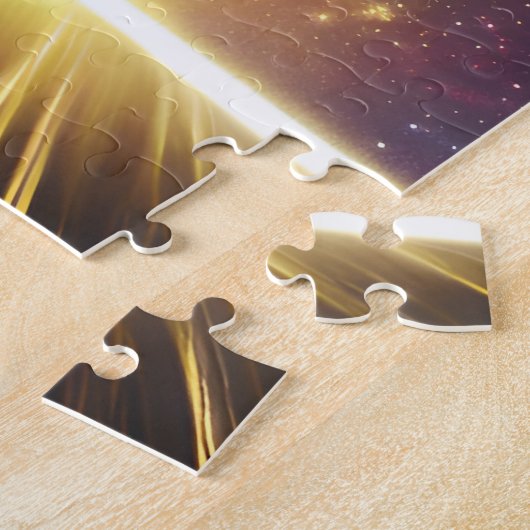 Kosmische Raumwelt mit hellen Sternen Puzzle (Seite)