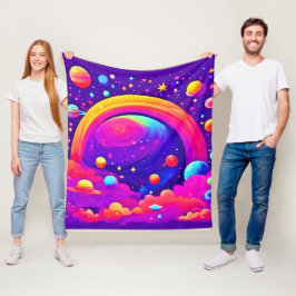 Kosmische Regenbogenkunst Fleecedecke