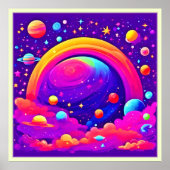 Kosmische Regenbogenkunst Poster (Vorne)