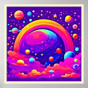 Kosmische Regenbogenkunst Poster