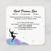 *~* Kosmische Regenbogenopal-Göttin Himmelsmagie Quadratische Visitenkarte (Rückseite)