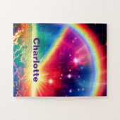 Kosmische Regenbogenschwellen über Fantasiewolken Puzzle (Horizontal)