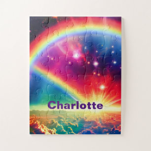 Kosmische Regenbogenschwellen über Fantasiewolken Puzzle