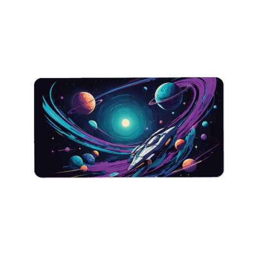 kosmische Reise Adressaufkleber (Vorne)