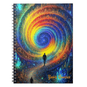 Kosmische Reise Galaxie Regenbogen Licht Surreal Notizblock