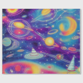 kosmische Reise Geschenkpapier (Flach)