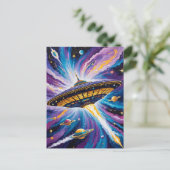kosmische Reise Postkarte (Stehend Vorderseite)