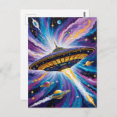 kosmische Reise Postkarte (Vorne/Hinten)