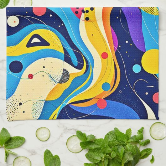 Kosmische Rhythmuskunst Geschirrtuch (Gefaltet)