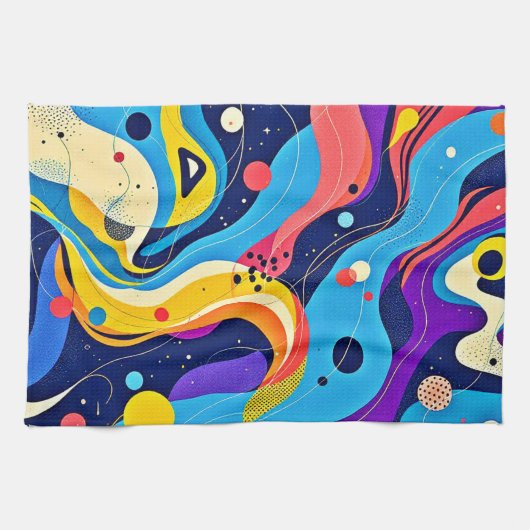 Kosmische Rhythmuskunst Geschirrtuch (Horizontal)