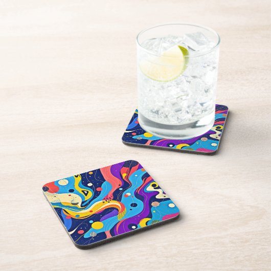 Kosmische Rhythmuskunst Getränkeuntersetzer (Rechte Seite)